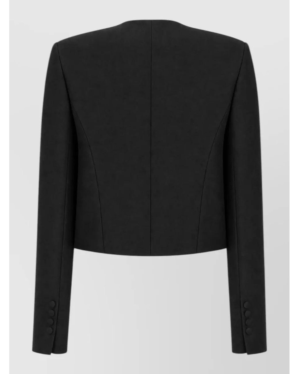 Tom Ford Black Silk Wool Slim-Fit Collarless Suit Jacket