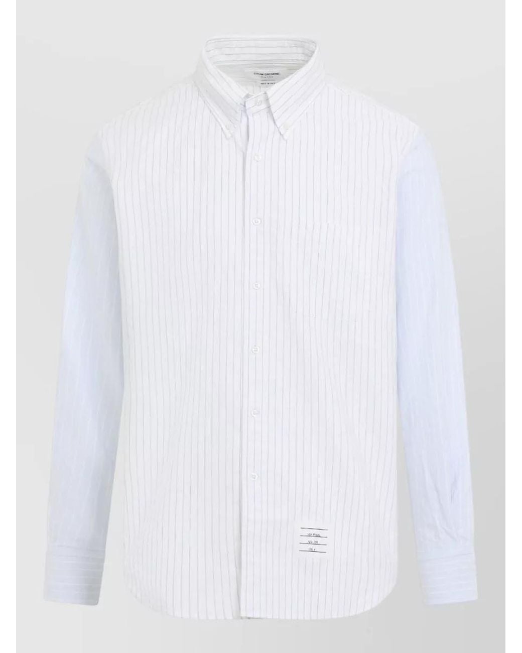 Thom Browne White Striped Cotton Button-Down Shirt for men