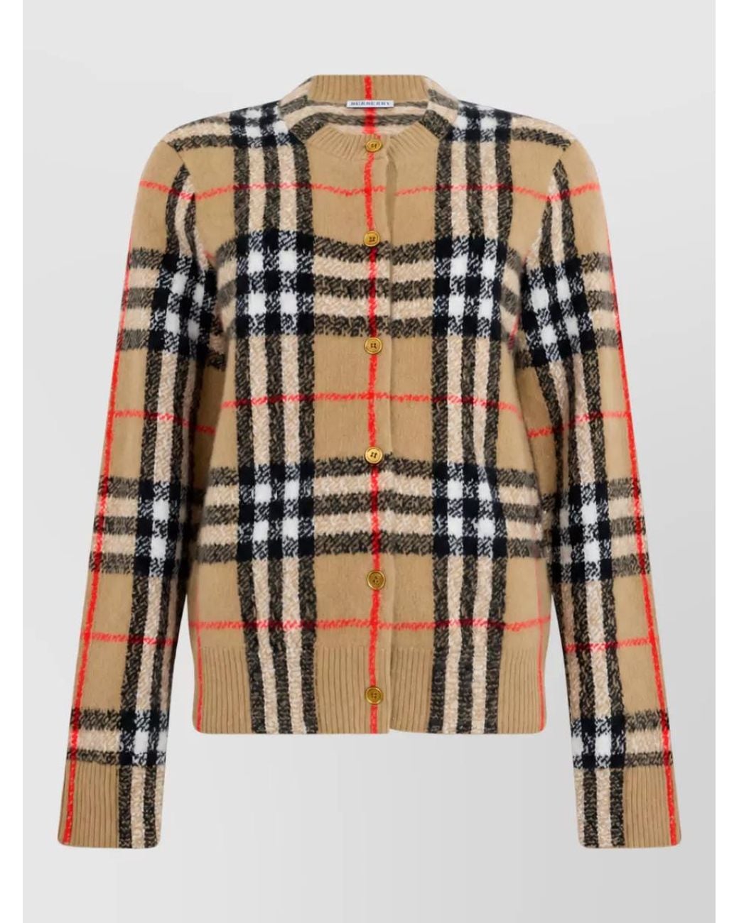 Burberry Multicolor Cashmere Checked Long-Sleeve Sweater