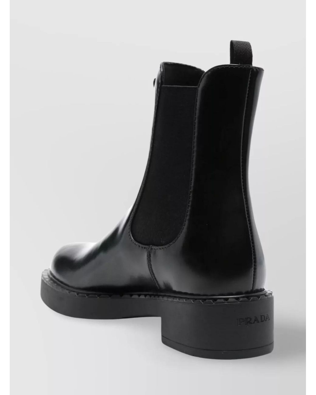 Prada Black Leather Chelsea Ankle Boots