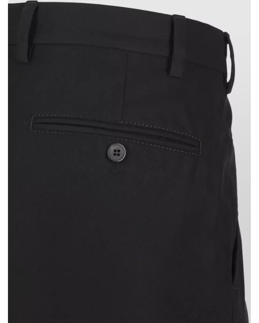 Prada Black Cotton Tapered Tailored Trousers for men