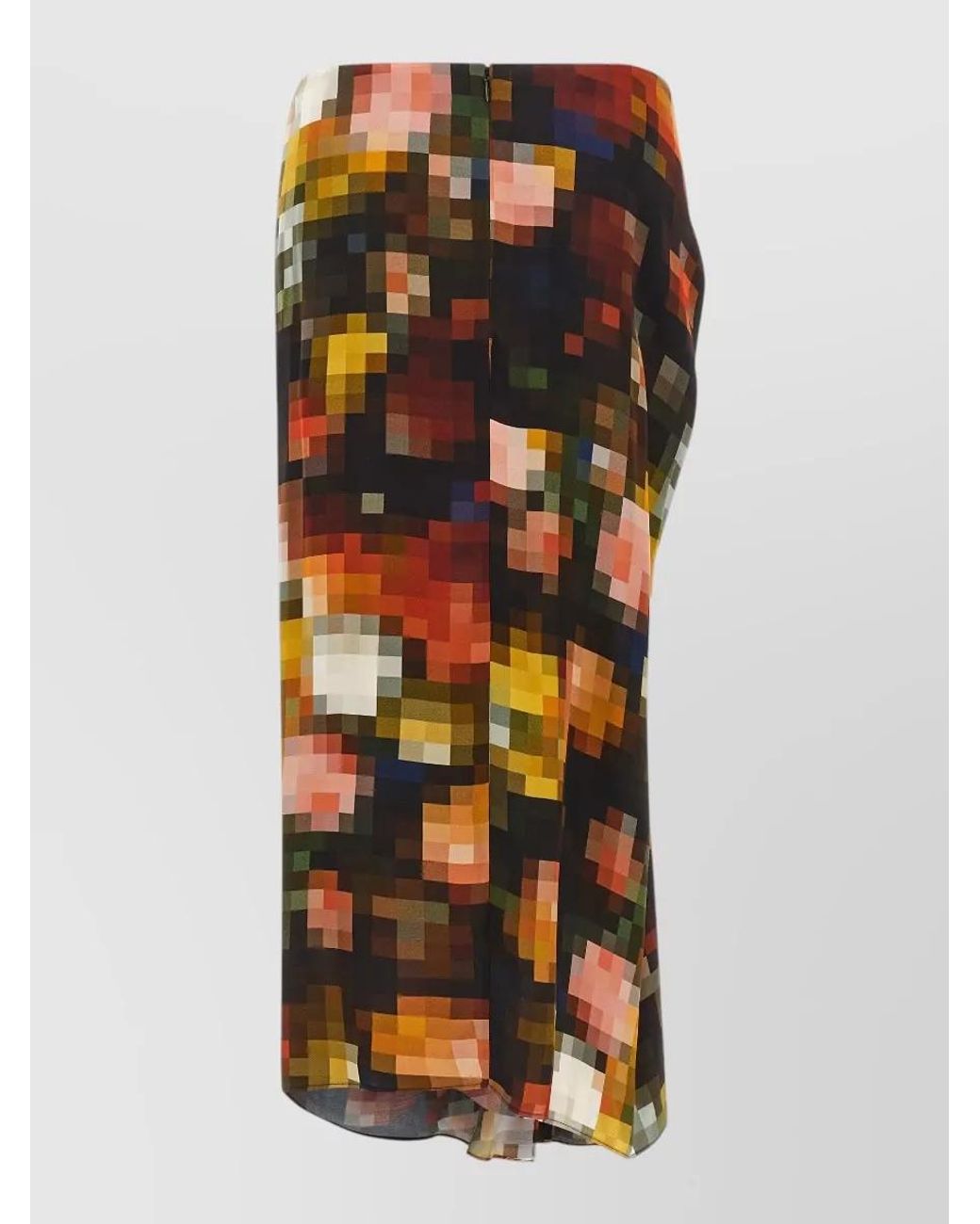 Dries Van Noten Multicolor Hemp Draped Asymmetric Maxi Skirt