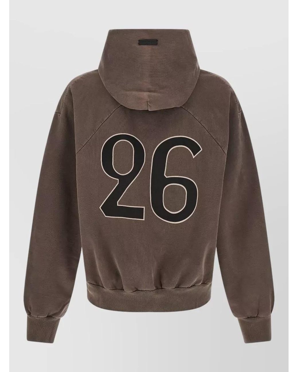 Fear Of God Gray Cotton Graphic-Print Long-Sleeve Hoodie for men