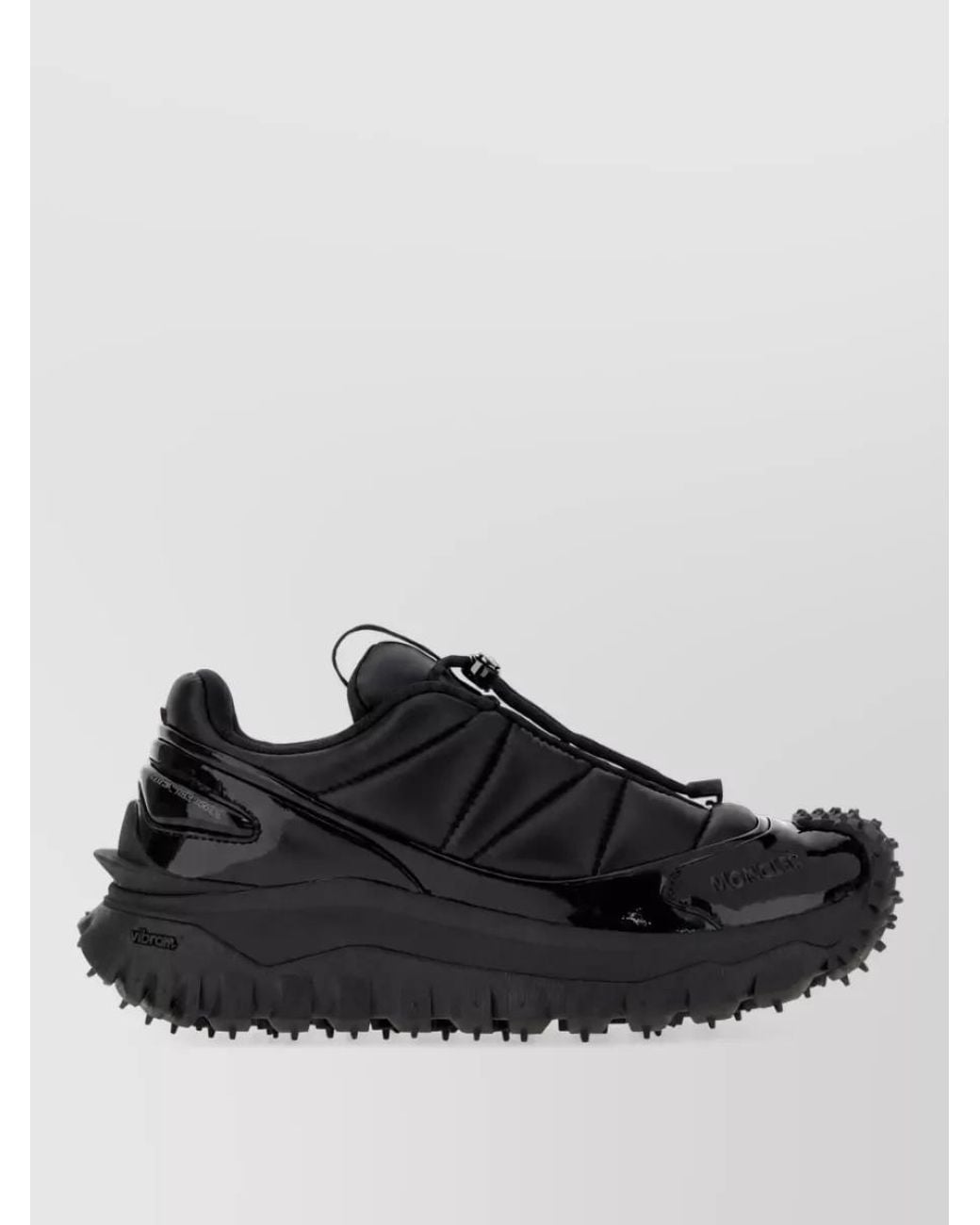 Moncler Black Leather Slip-On Sneakers