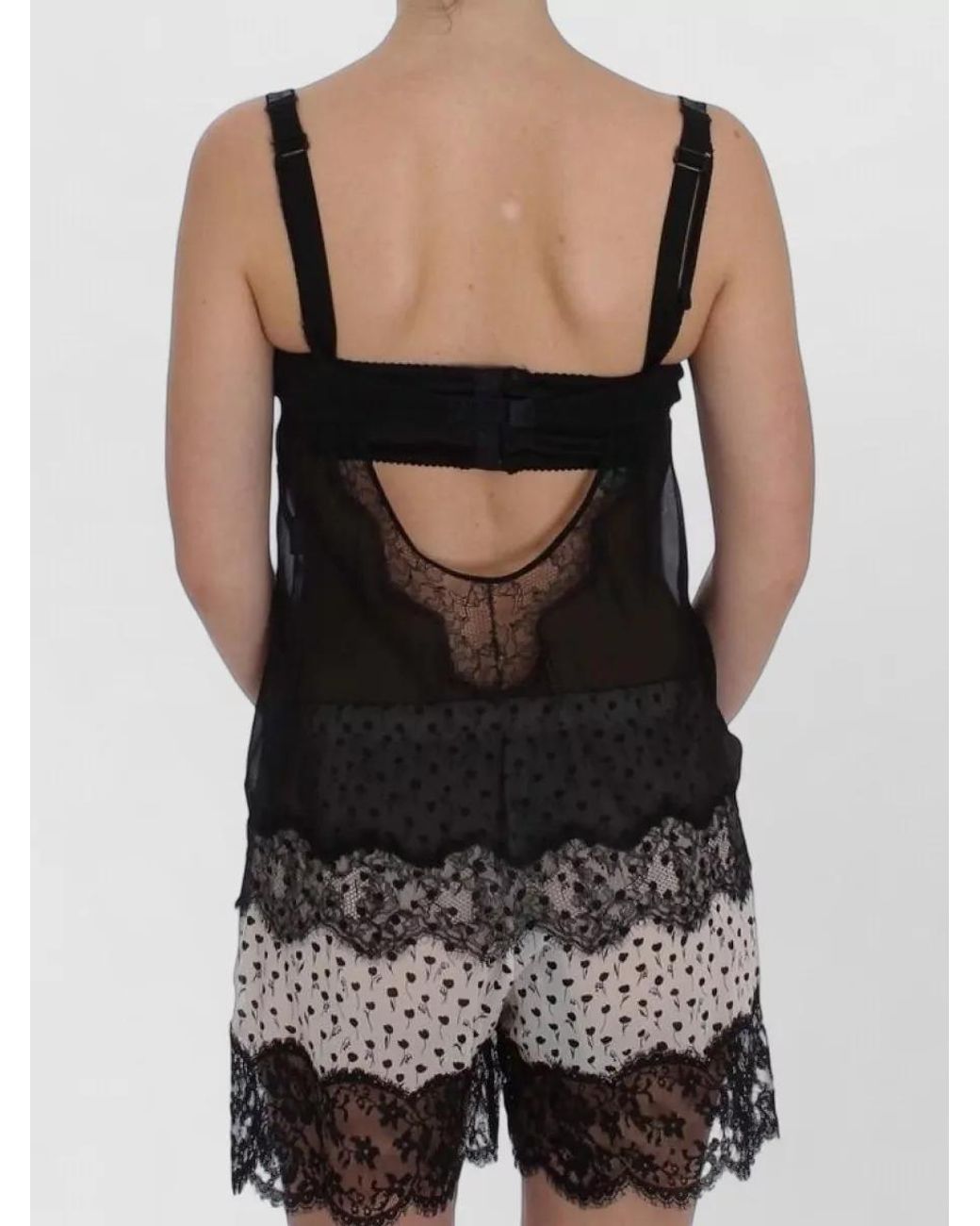 Dolce & Gabbana Black Silk Floral Lace Beach Cover-Up