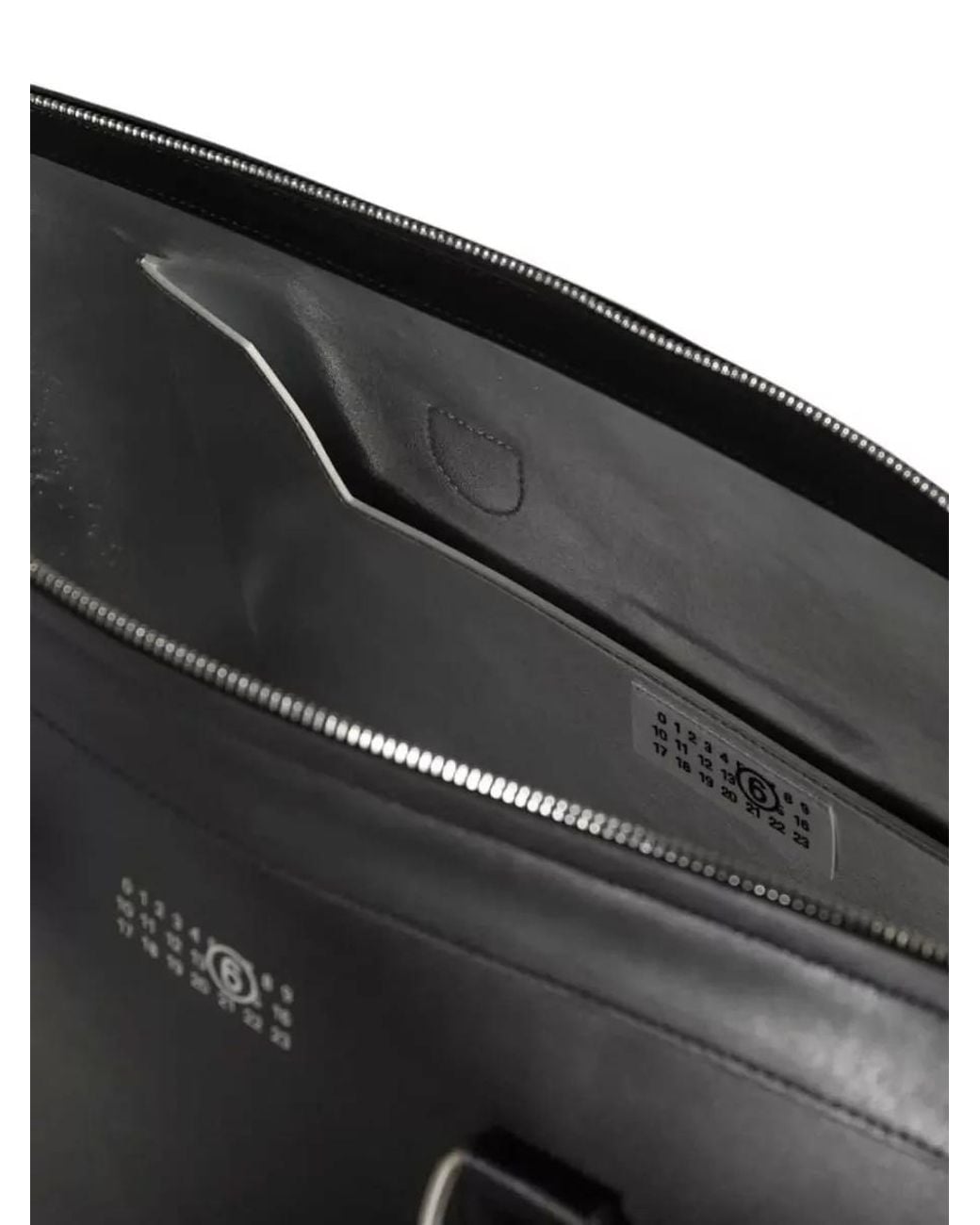MM6 by Maison Margiela Black Leather Weekend Bag for men