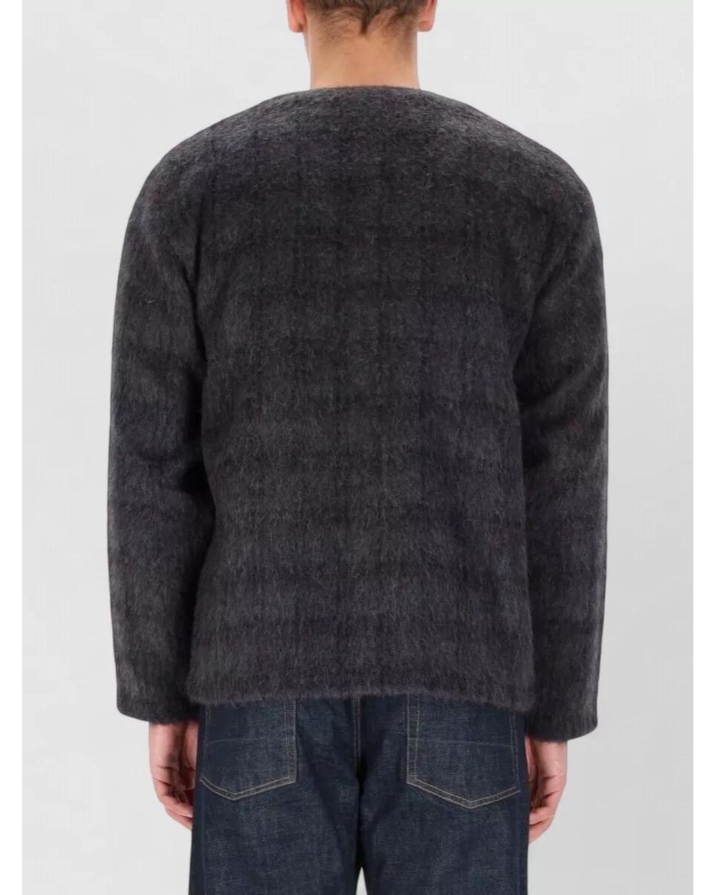 Our Legacy Black Checked Wool-Blend Relaxed-Fit V-Neck Cardigan for men