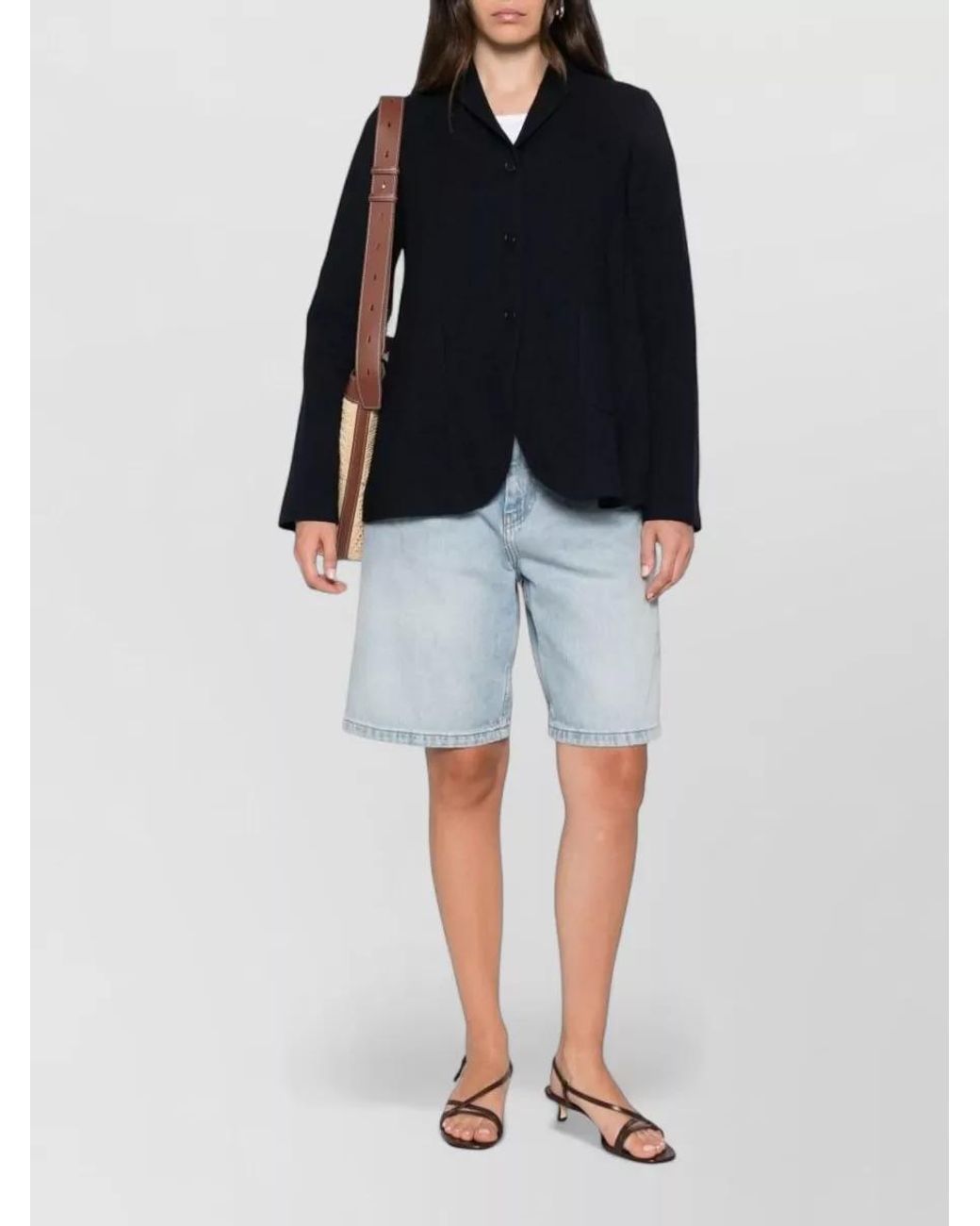 Apuntob Blue Single-Breasted Coat