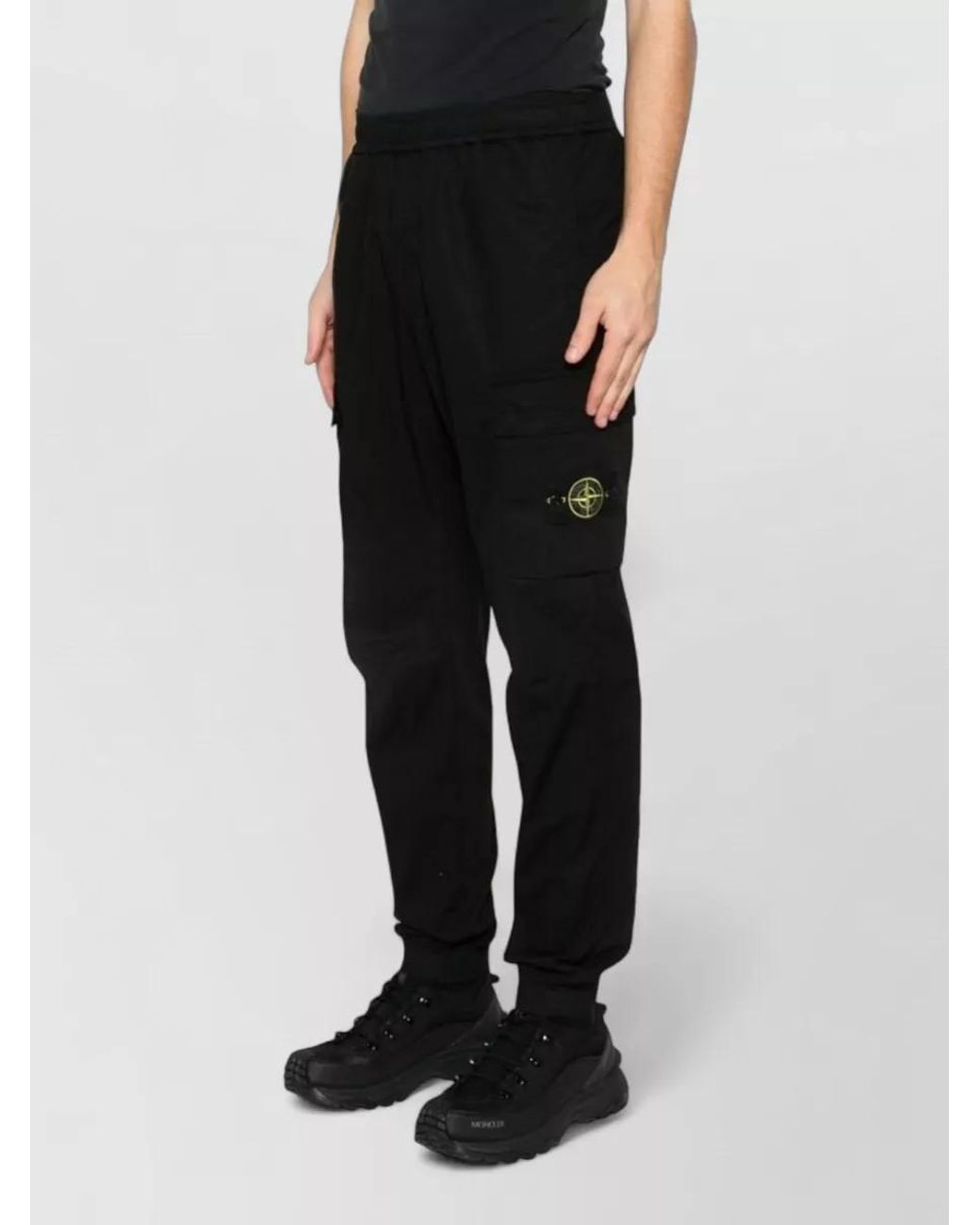 Stone Island Black Parachute Cargo Pants for men