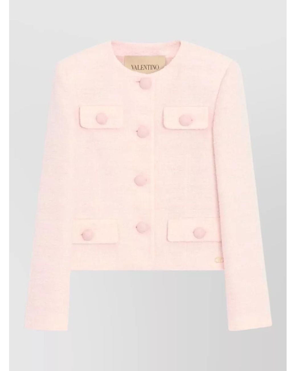 Valentino Pink Textured Tweed Jacket