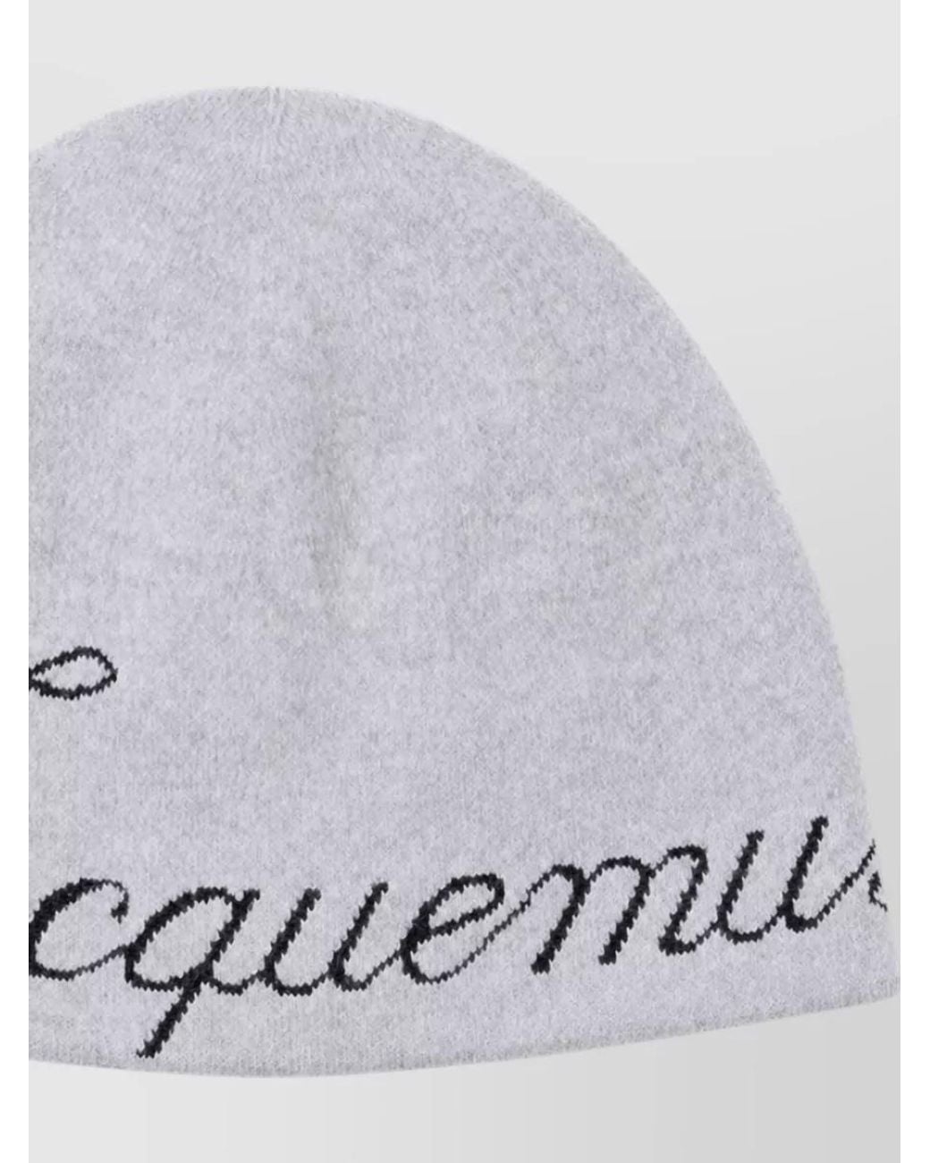 Jacquemus Gray Cashmere-Wool Logo Beanie