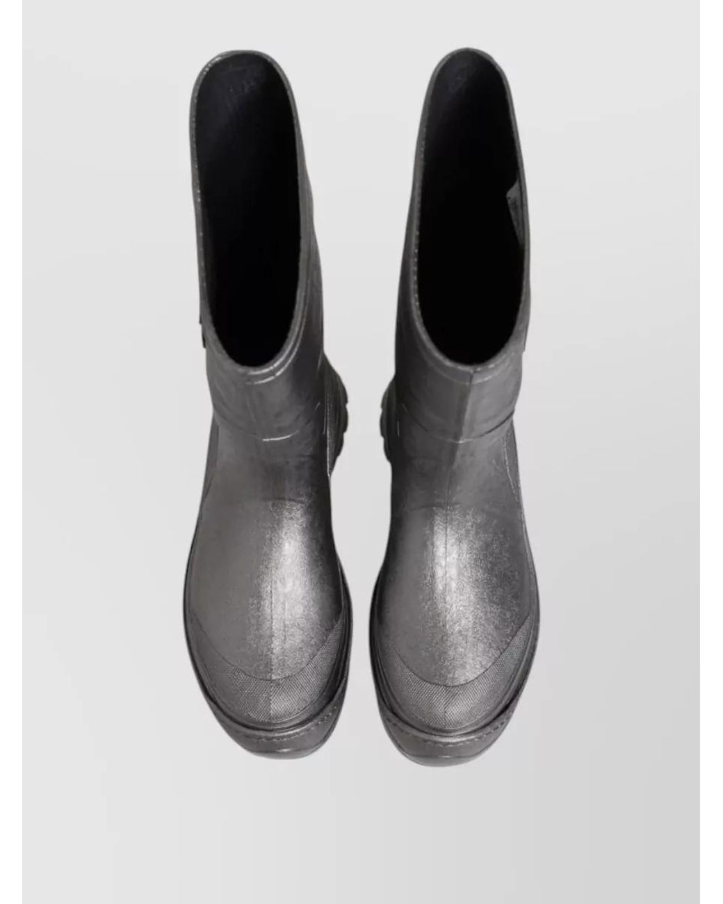 Dolce & Gabbana Gray Metallic Rubber Rain Boots for men