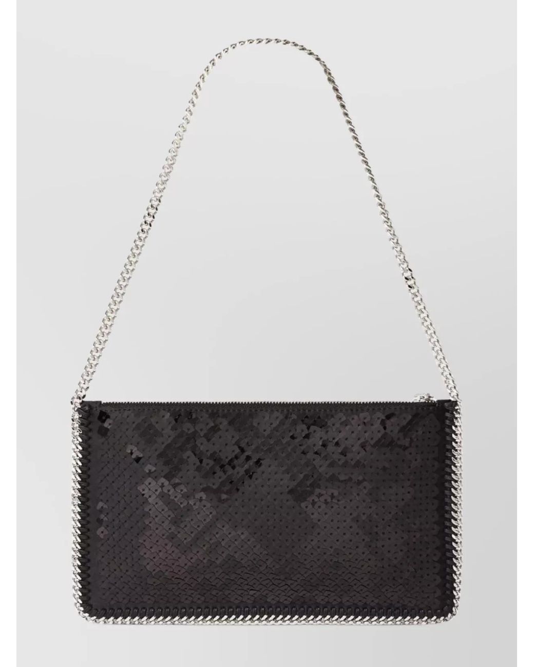 Stella McCartney White Falabella Mini Sequin-Embellished Clutch Bag