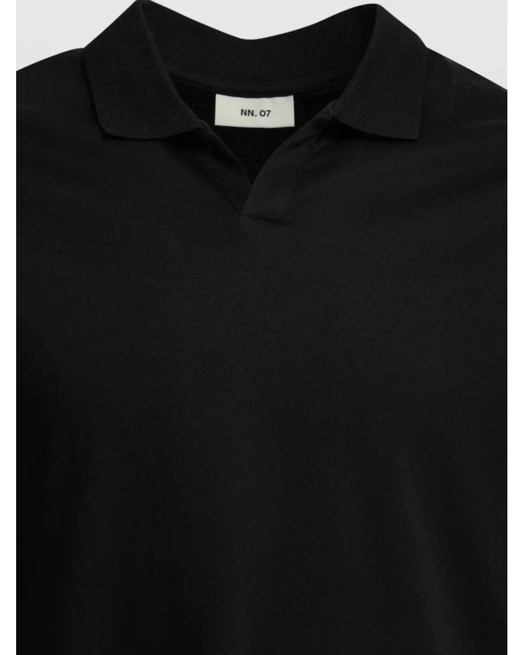 NN07 Black Organic Cotton Polo Shirt for men
