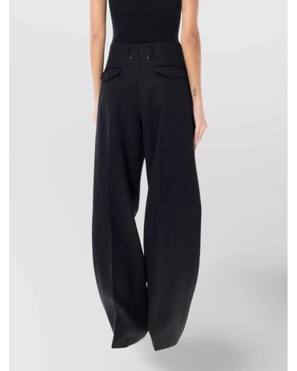Golden Goose Deluxe Brand Blue Virgin Wool High-Rise Wide-Leg Trousers