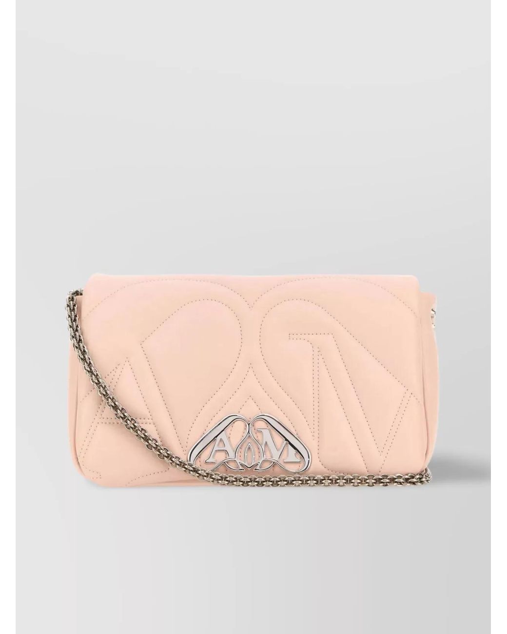 McQueen Pink The Seal Small Leather Shoulder Bag