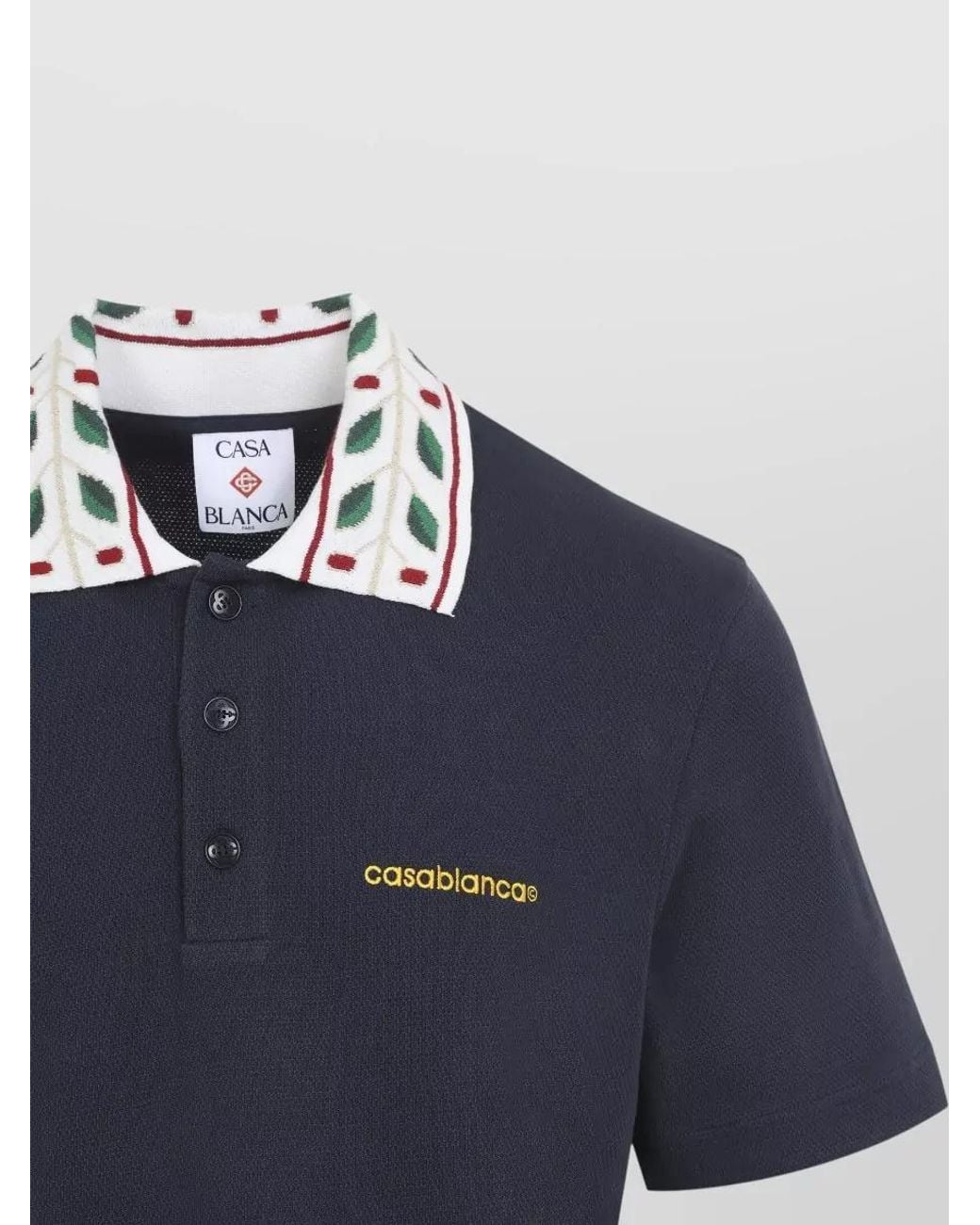 Casablanca Blue Organic Cotton Piqué Polo Shirt for men