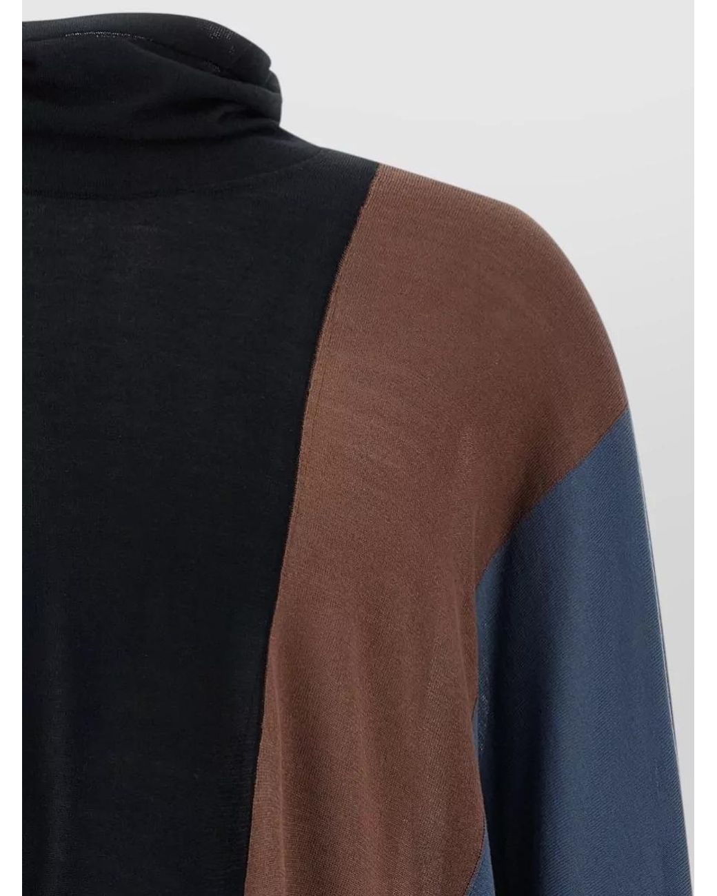 Kiko Kostadinov Blue Silk-Blend High-Neck Asymmetric Sweater for men