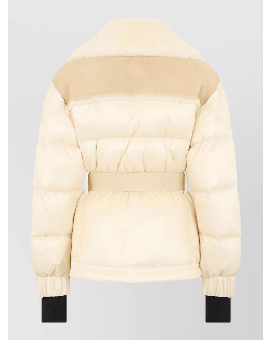 Moncler Natural Shearling Belted Puffer Jacket