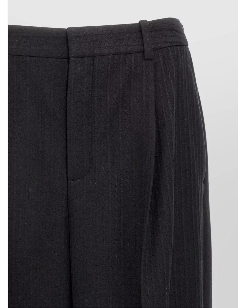 Saint Laurent Blue Cashmere-Blend High-Rise Straight-Leg Tailored Trousers for men