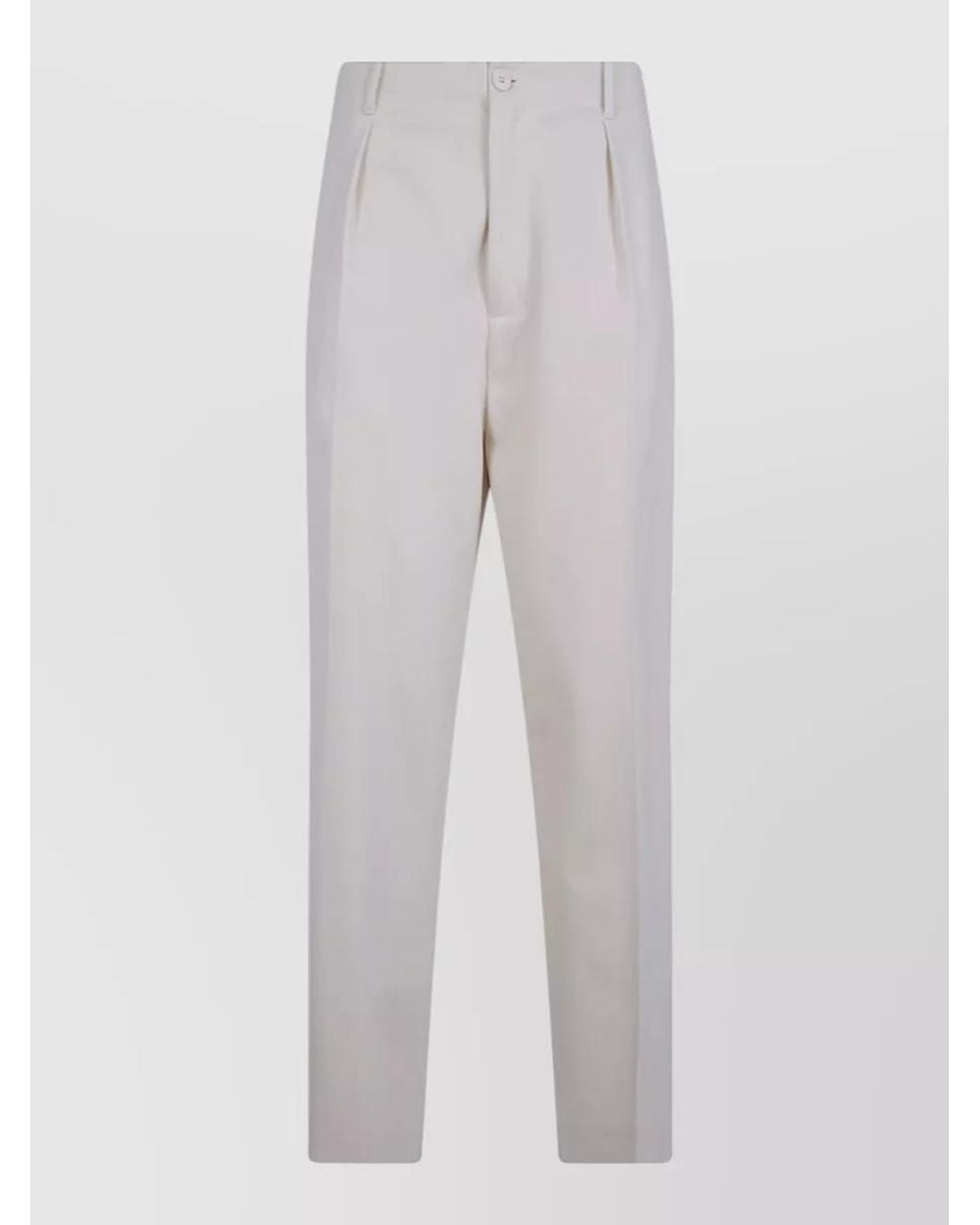 Semicouture White Viscose Wide-Leg Tailored Trousers