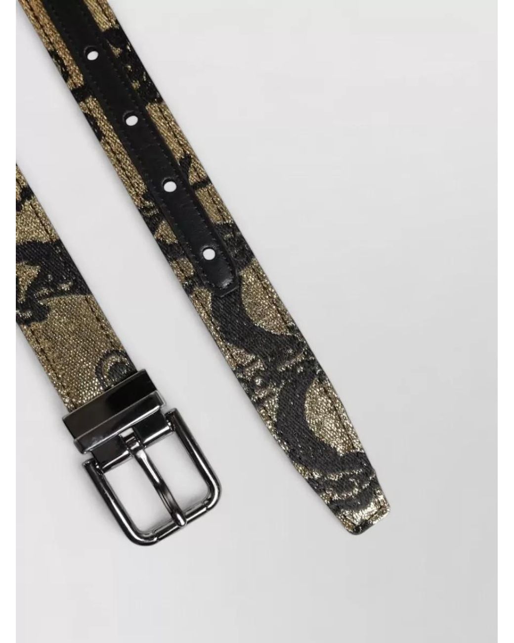 Dolce & Gabbana Black Jacquard Leather Belt for men