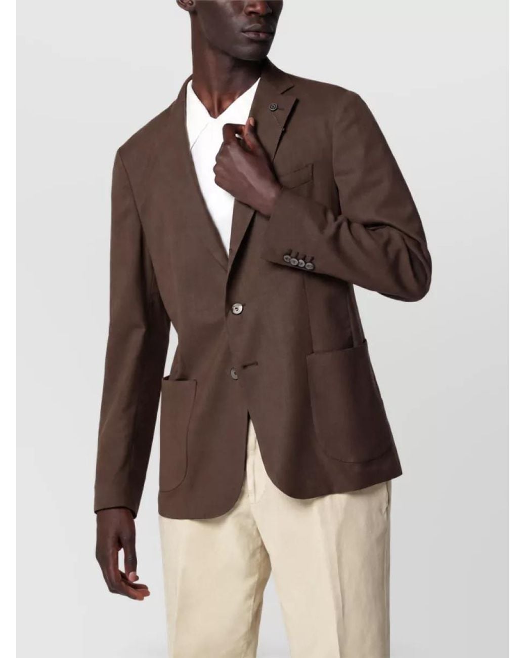 Santaniello Brown Single Breasted Suit for men