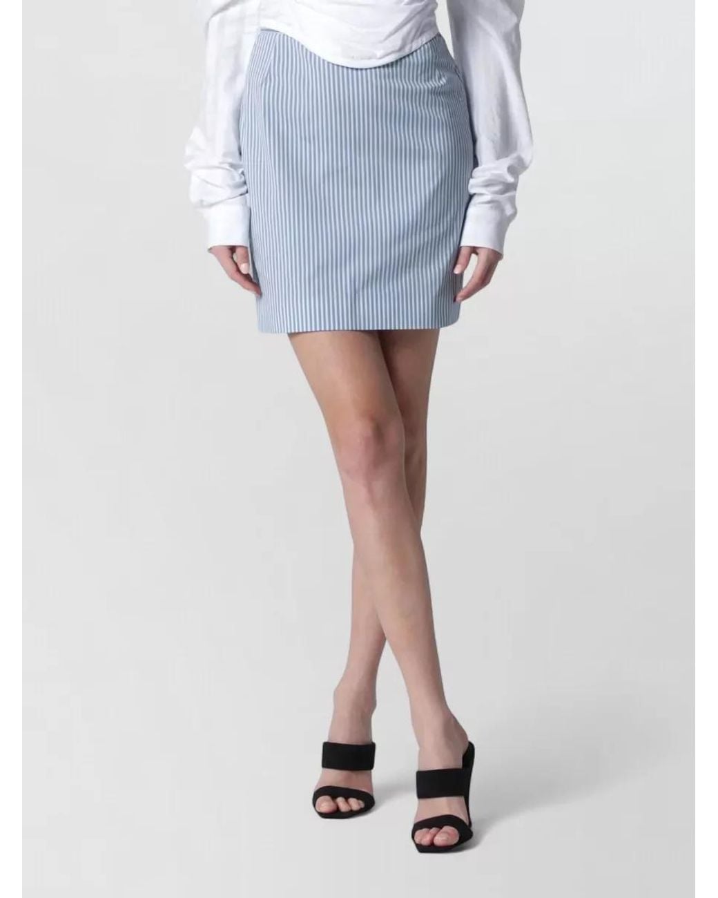 Vivienne Westwood Blue Striped High-Rise Mini Skirt