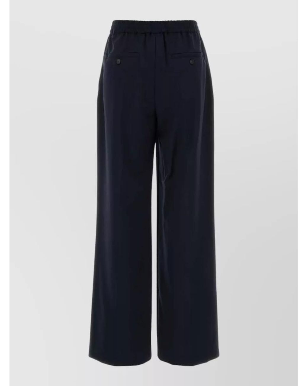 Weekend by Maxmara Blue Wool Straight-Leg Trousers