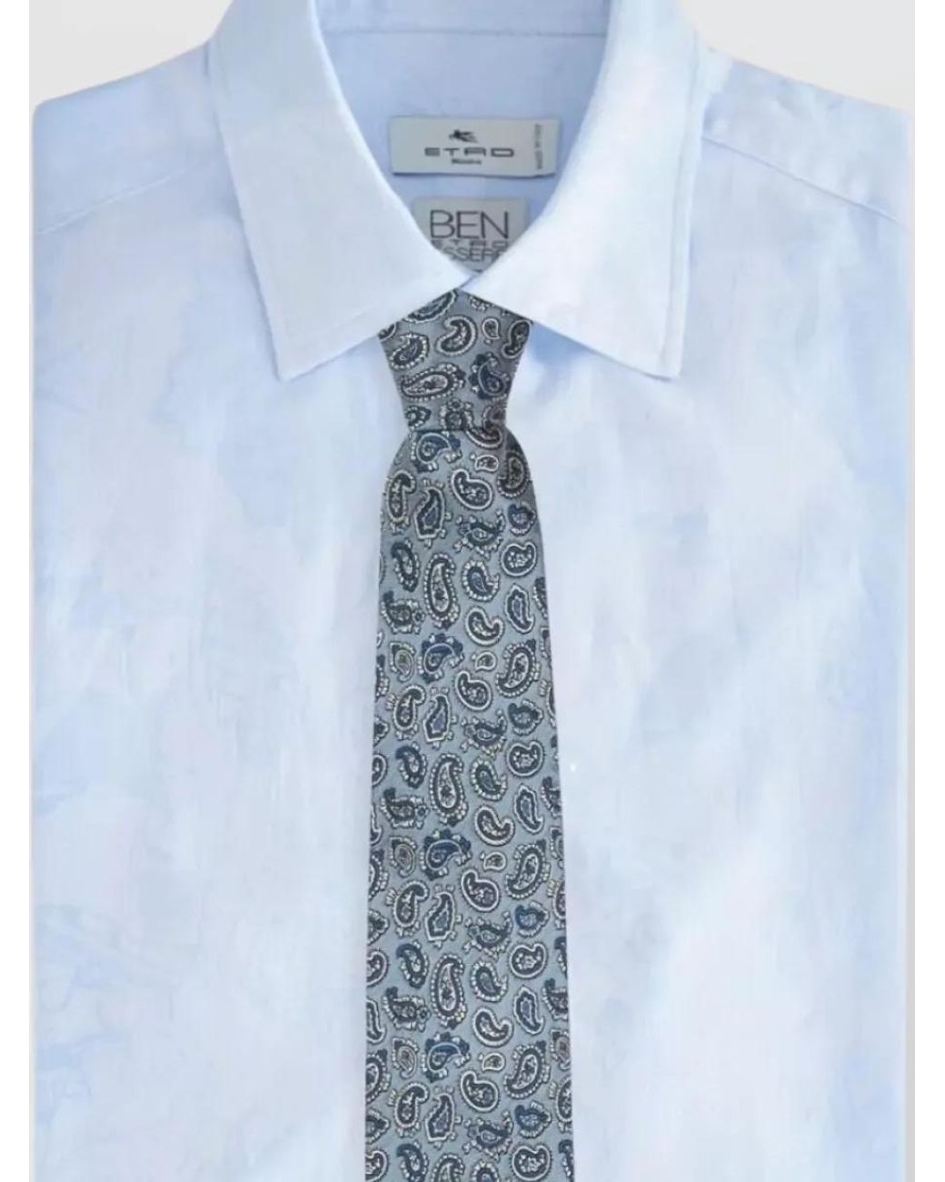 Etro Blue Silk Jacquard Paisley Tie for men