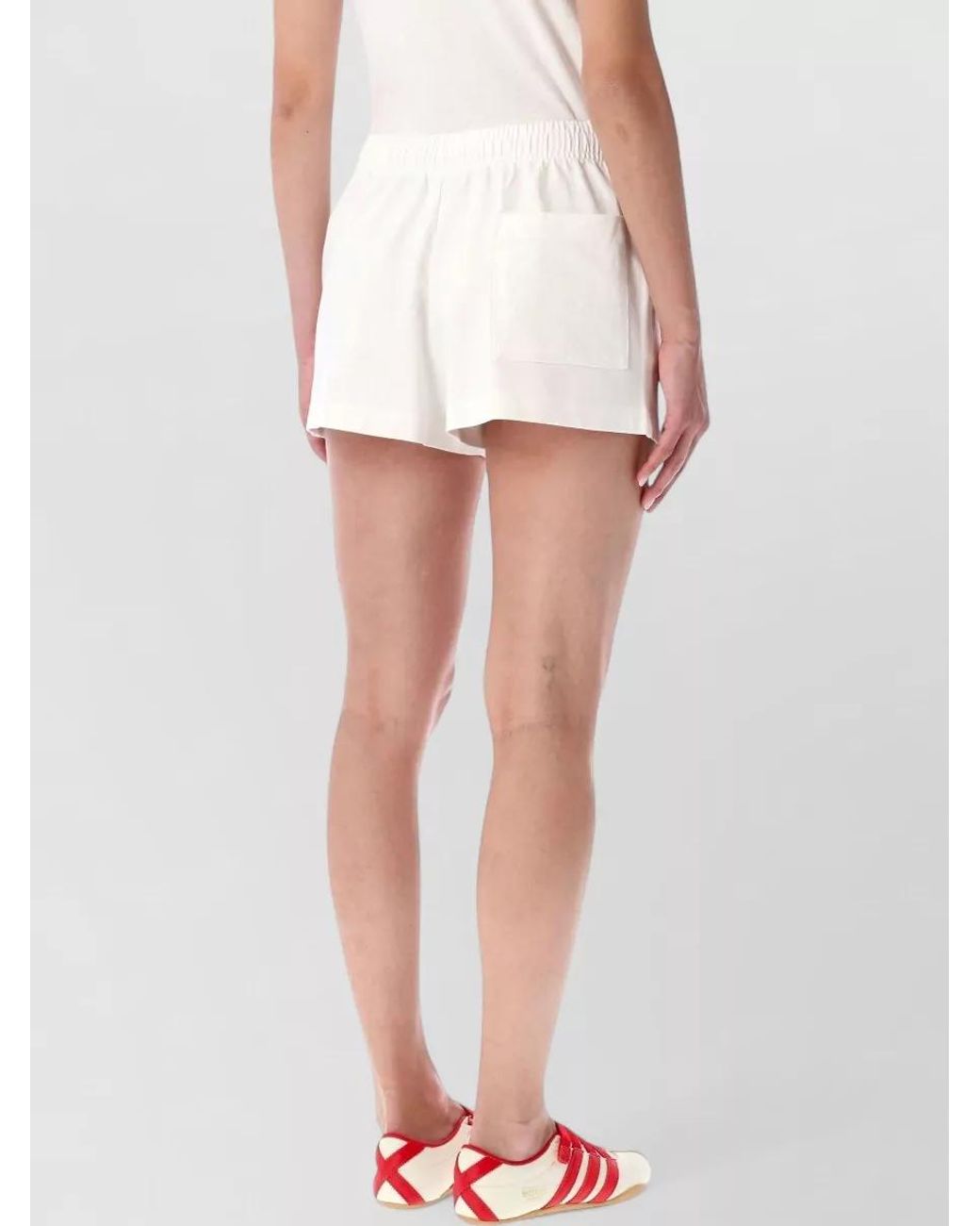 Sporty & Rich White Cotton Relaxed-Fit Super-Short Shorts