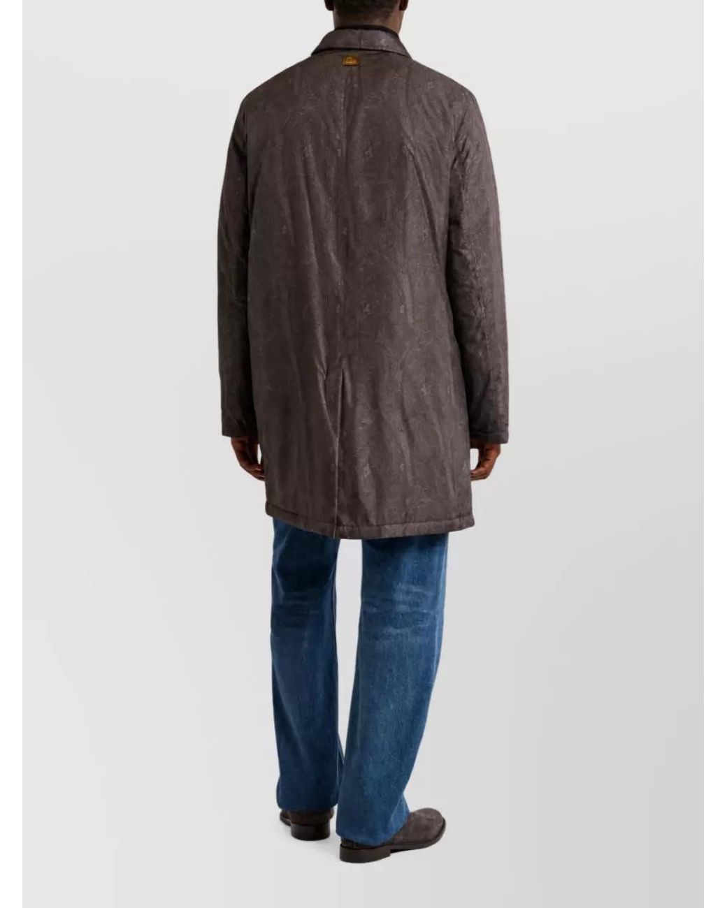 Etro Gray Padded Raincoat for men