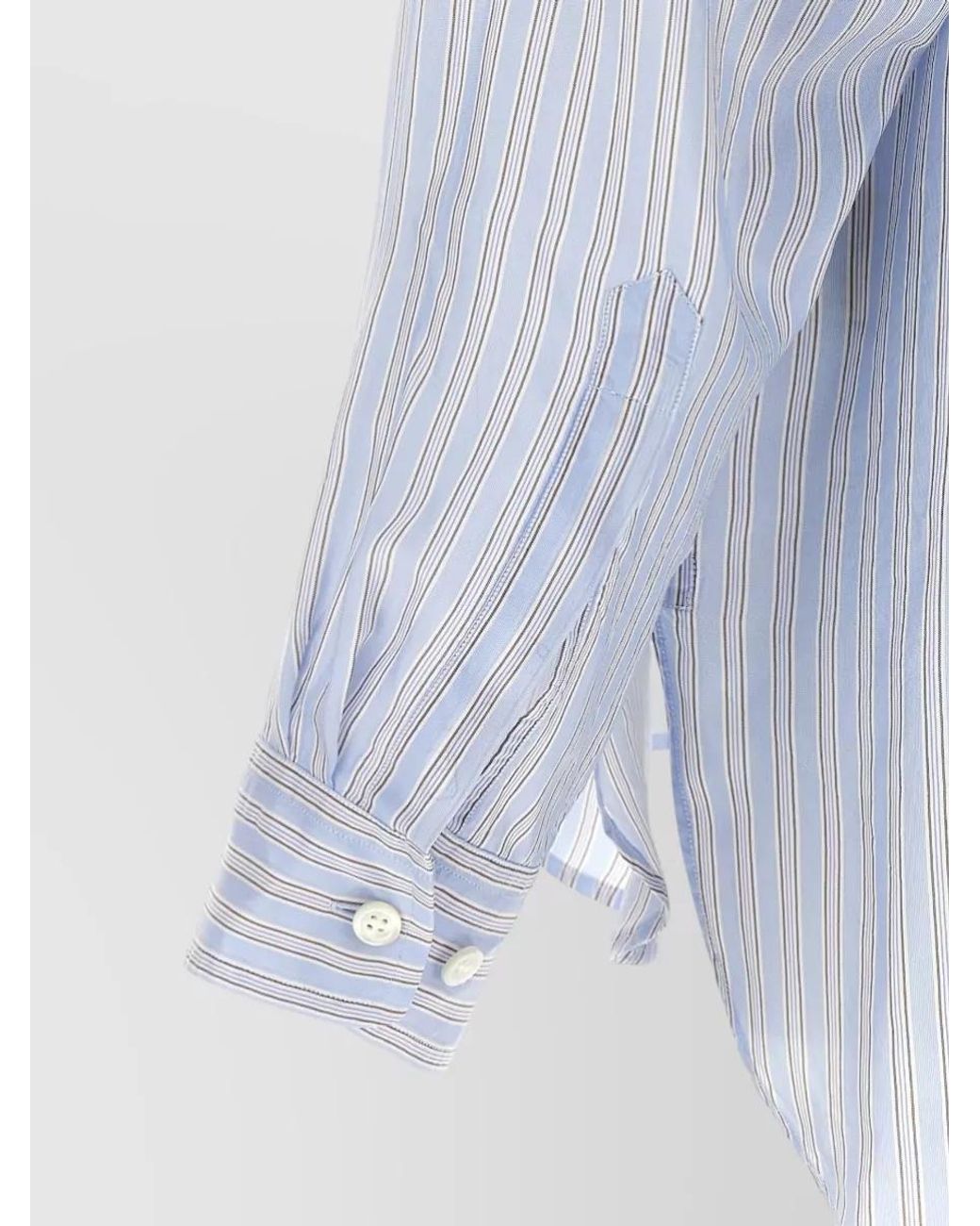 Dries Van Noten Blue Striped Long-Sleeve Classic Shirt for men