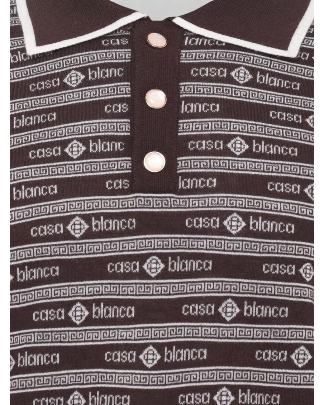 Casablanca Gray Wool Logo-Pattern Long-Sleeve Polo for men