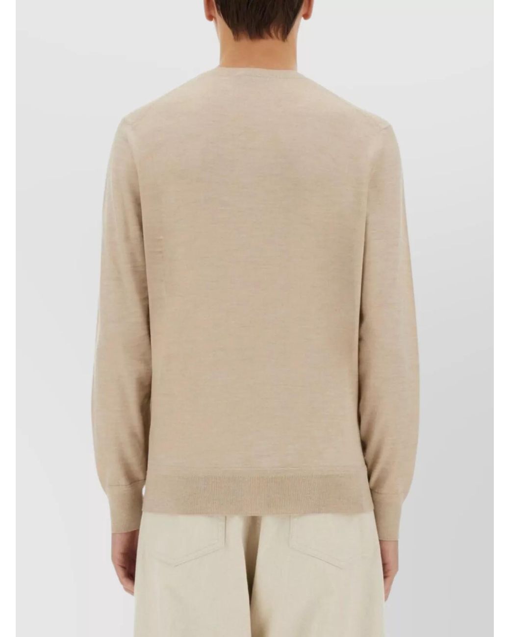 Tom Ford Natural Wool Fine-Knit Crew-Neck Jumper for men