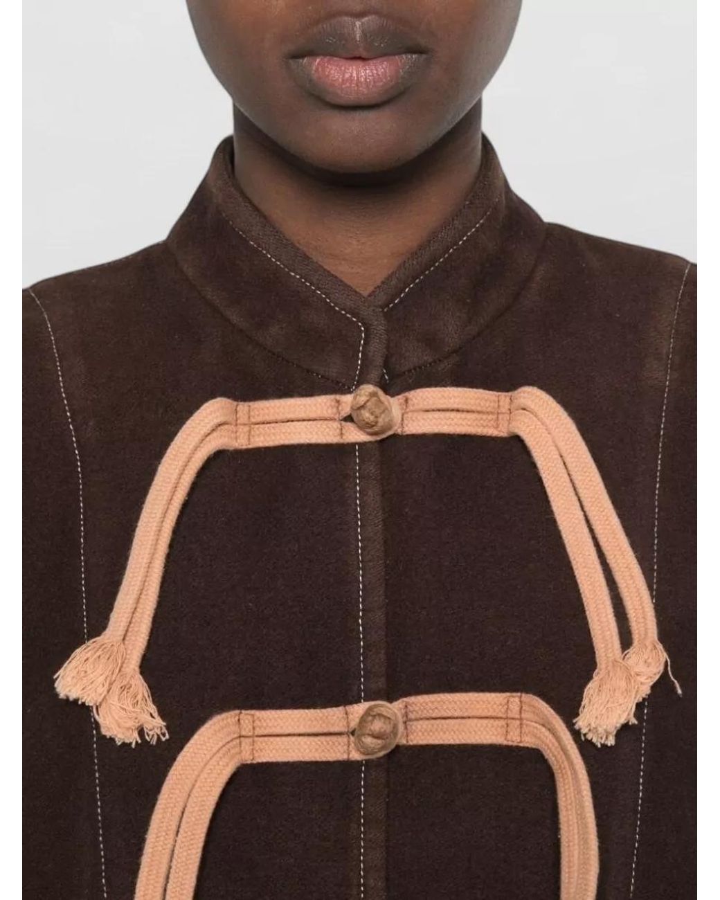 Uma Wang Brown Single-Breasted Wool Coat