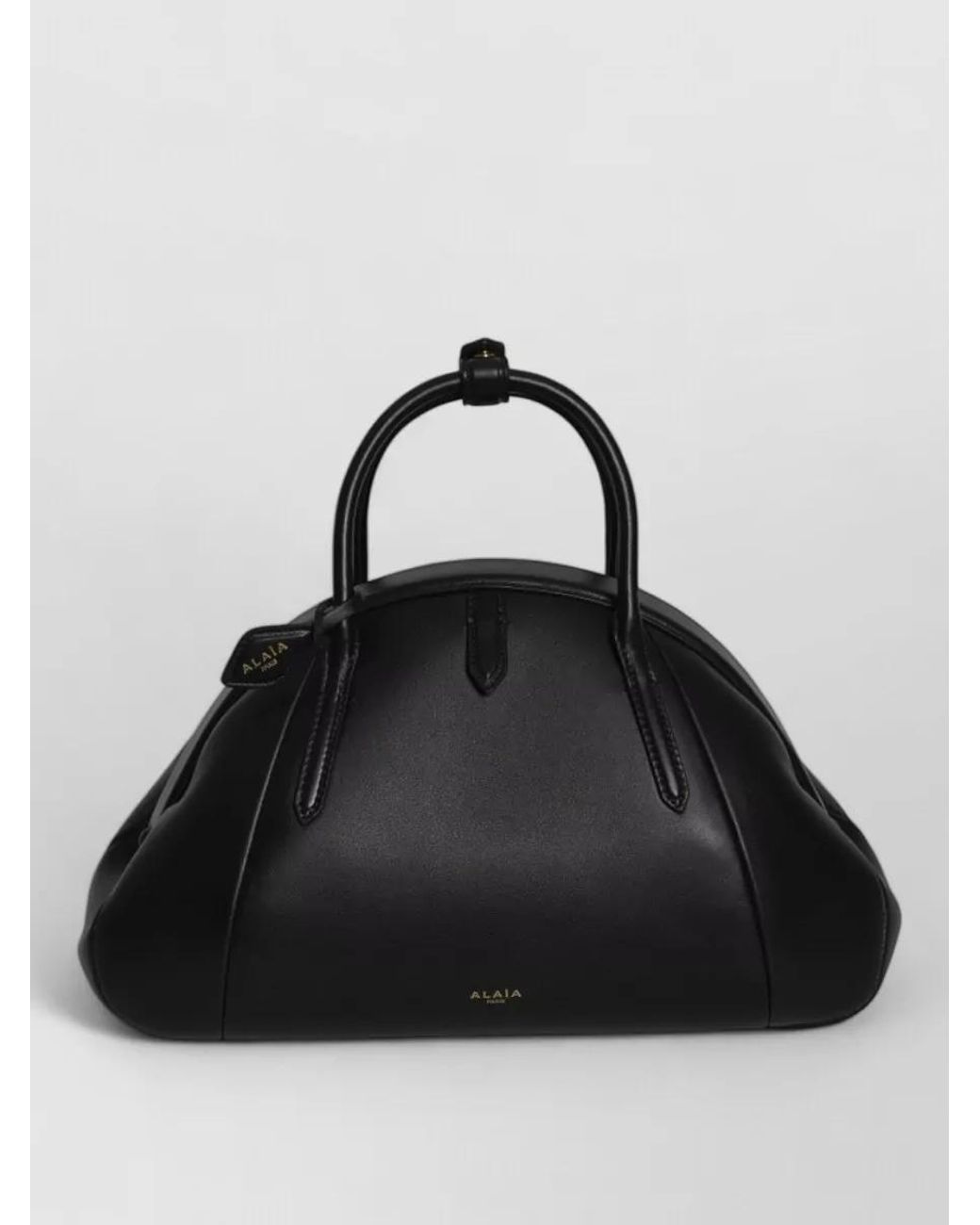 Alaïa Black Leather Top Handle Tote Bag