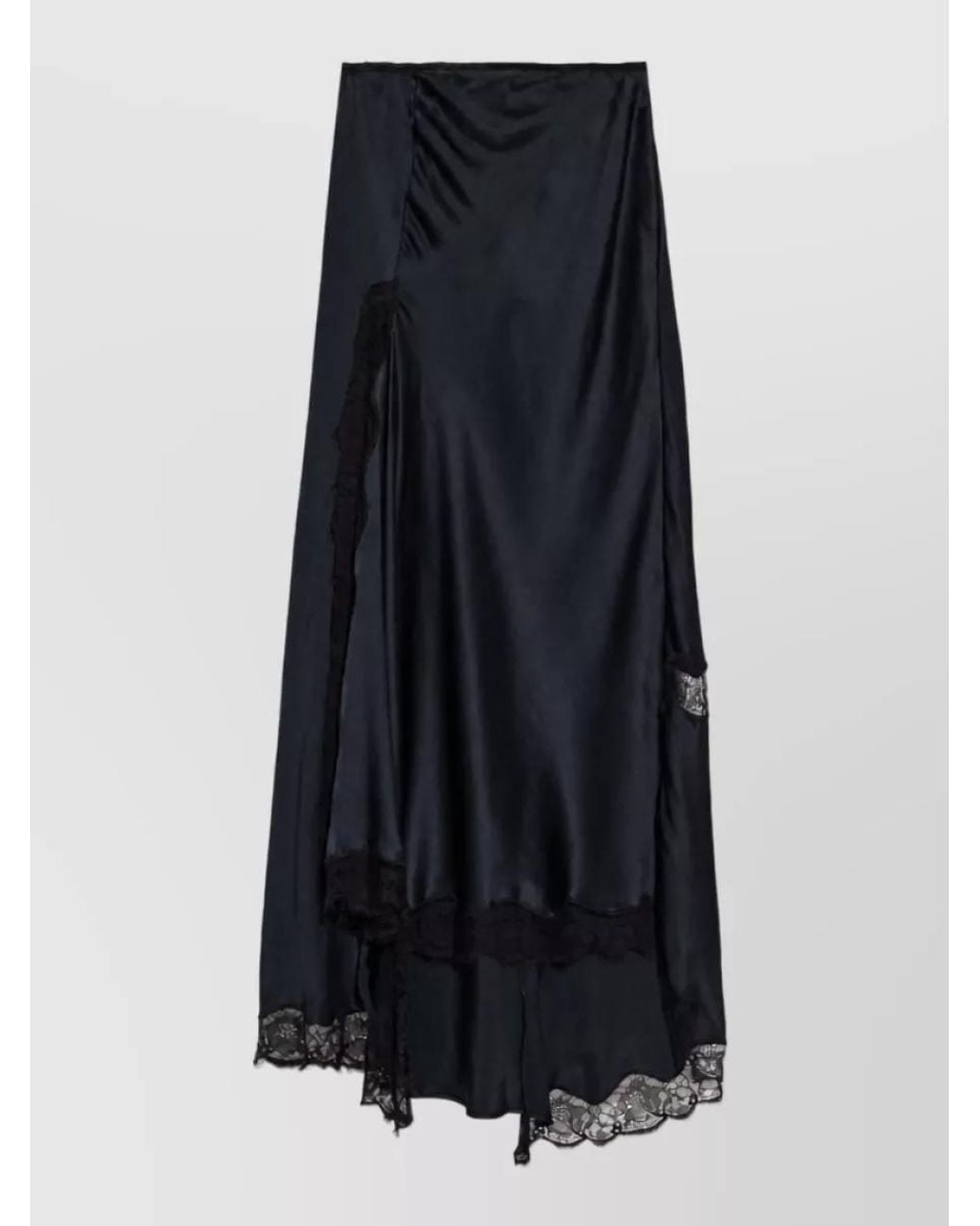 Isabel Marant Blue Silk Asymmetric High-Rise Maxi Skirt