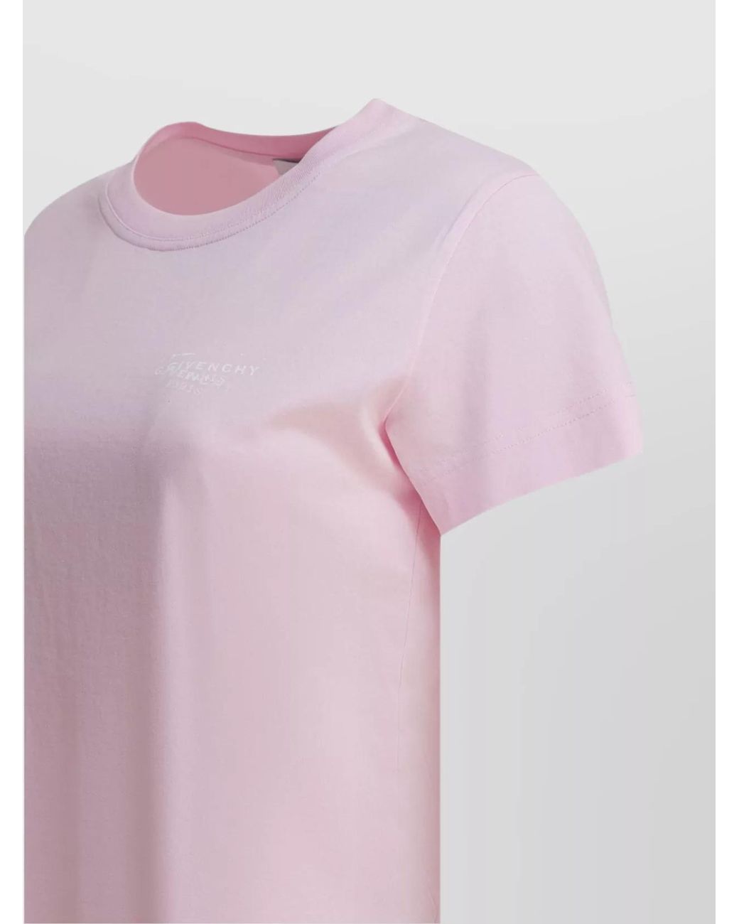 Givenchy Pink Logo Print Cotton Crew Neck T-Shirt