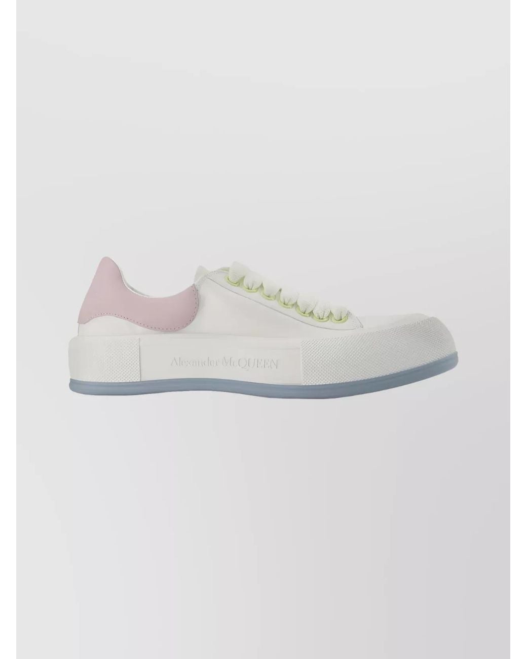 McQueen Gray Leather Low-Top Sneakers