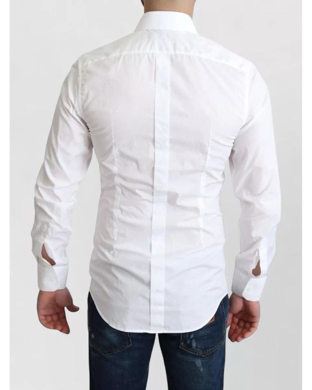 Dolce & Gabbana White Slim-Fit Long-Sleeve Shirt for men