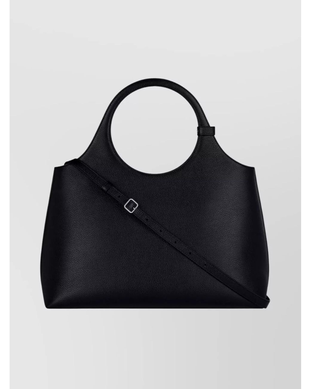 Courreges Black Large Holy Day Leather Shoulder Bag