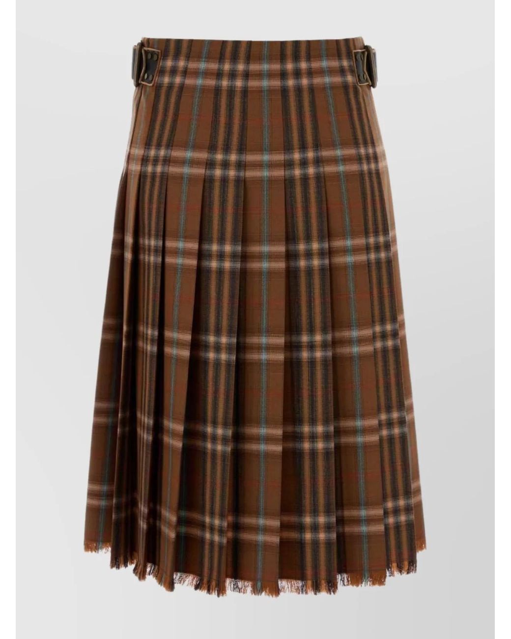 Burberry Brown Wool Pleated Skirt