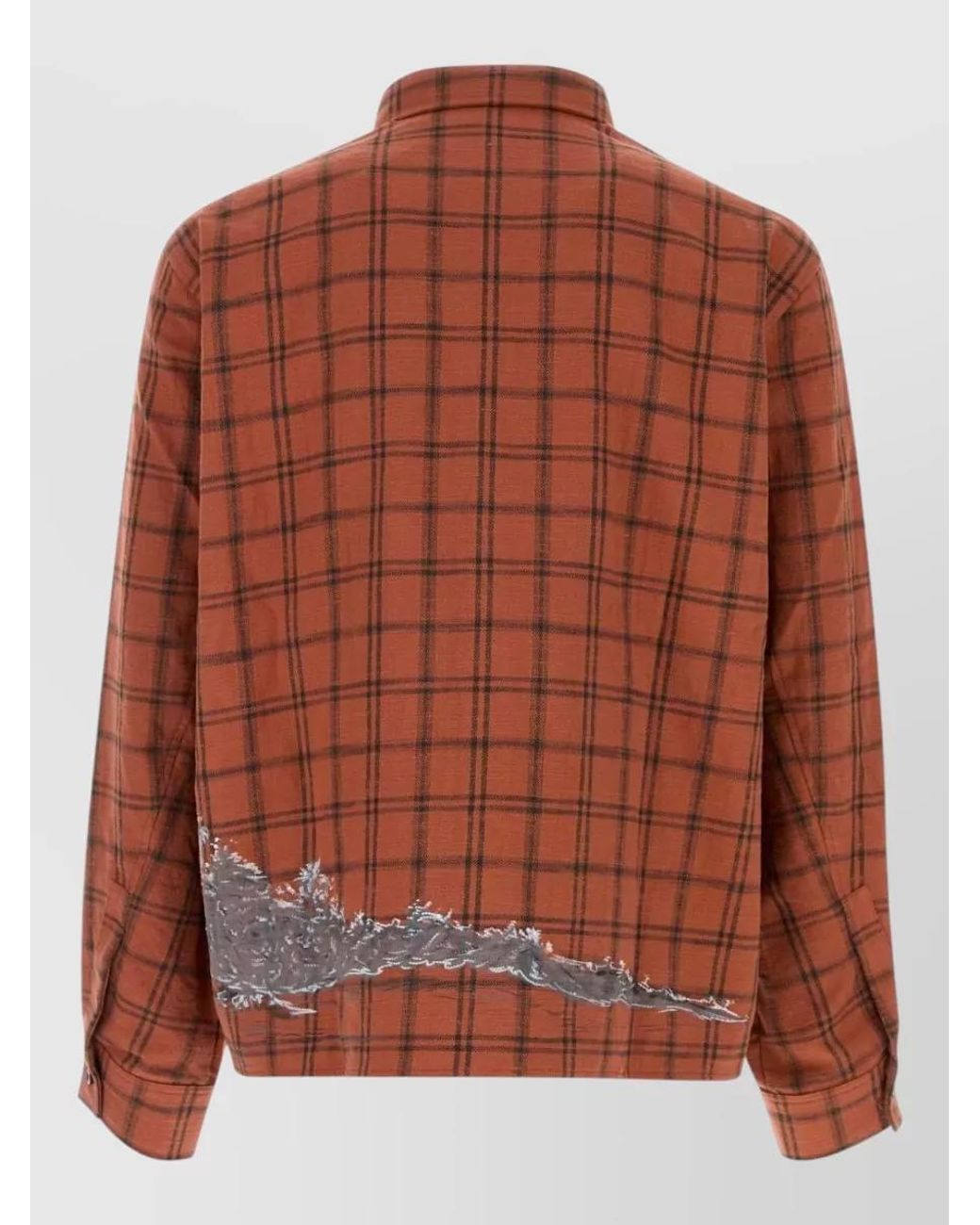 Amiri Brown Embroidered Flannel Shirt for men