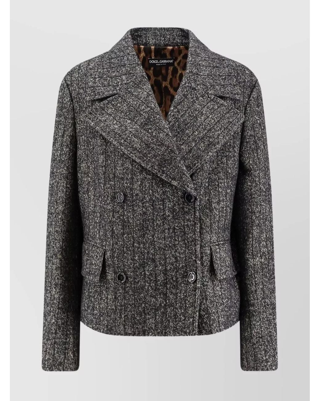 Dolce & Gabbana Black Striped Double-Breasted Wool Blazer