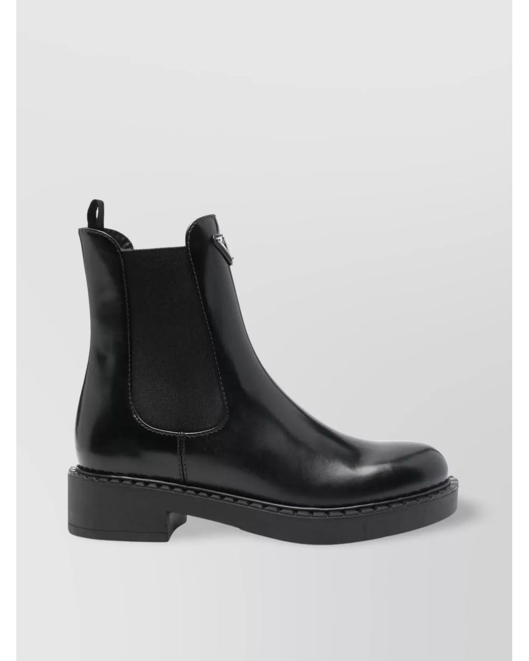 Prada Black Leather Chelsea Ankle Boots