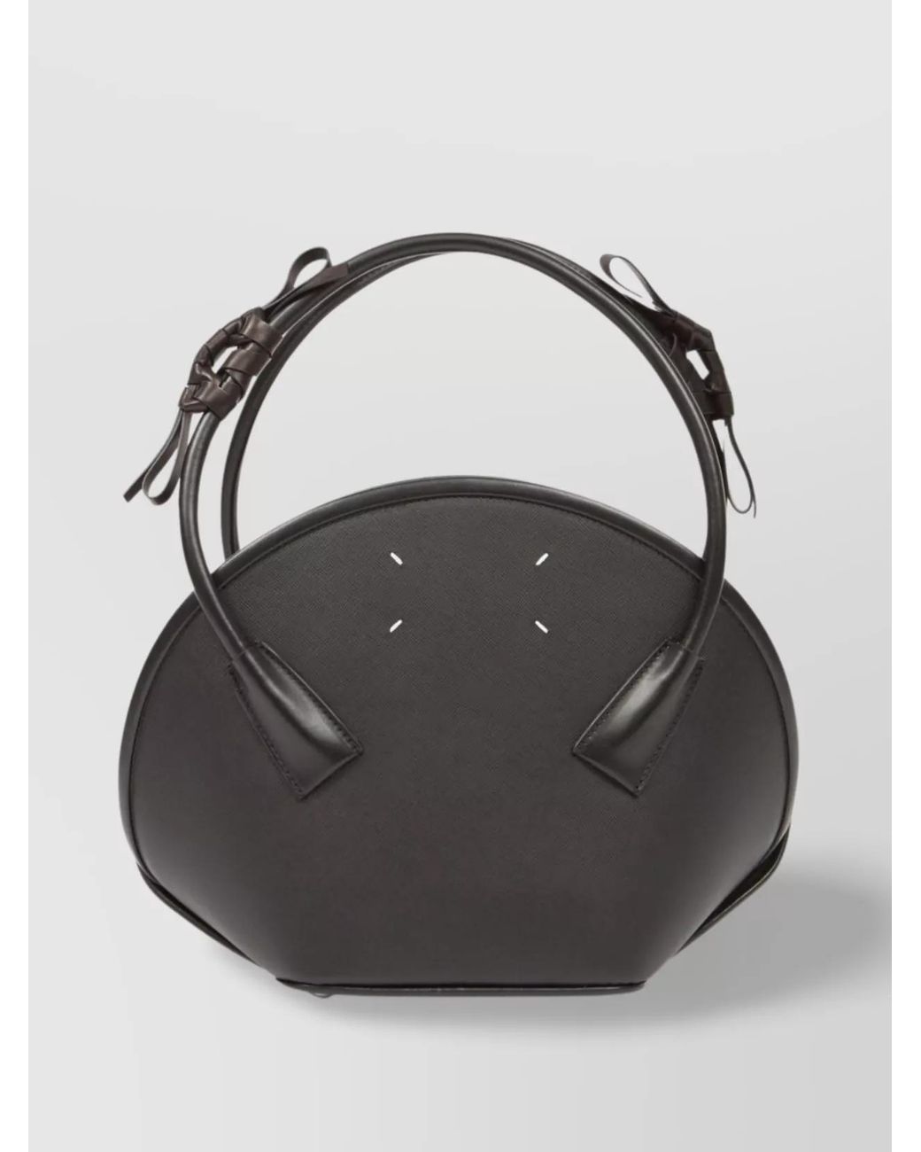 Maison Margiela Black Small Leather Handbag With Bow And Knot