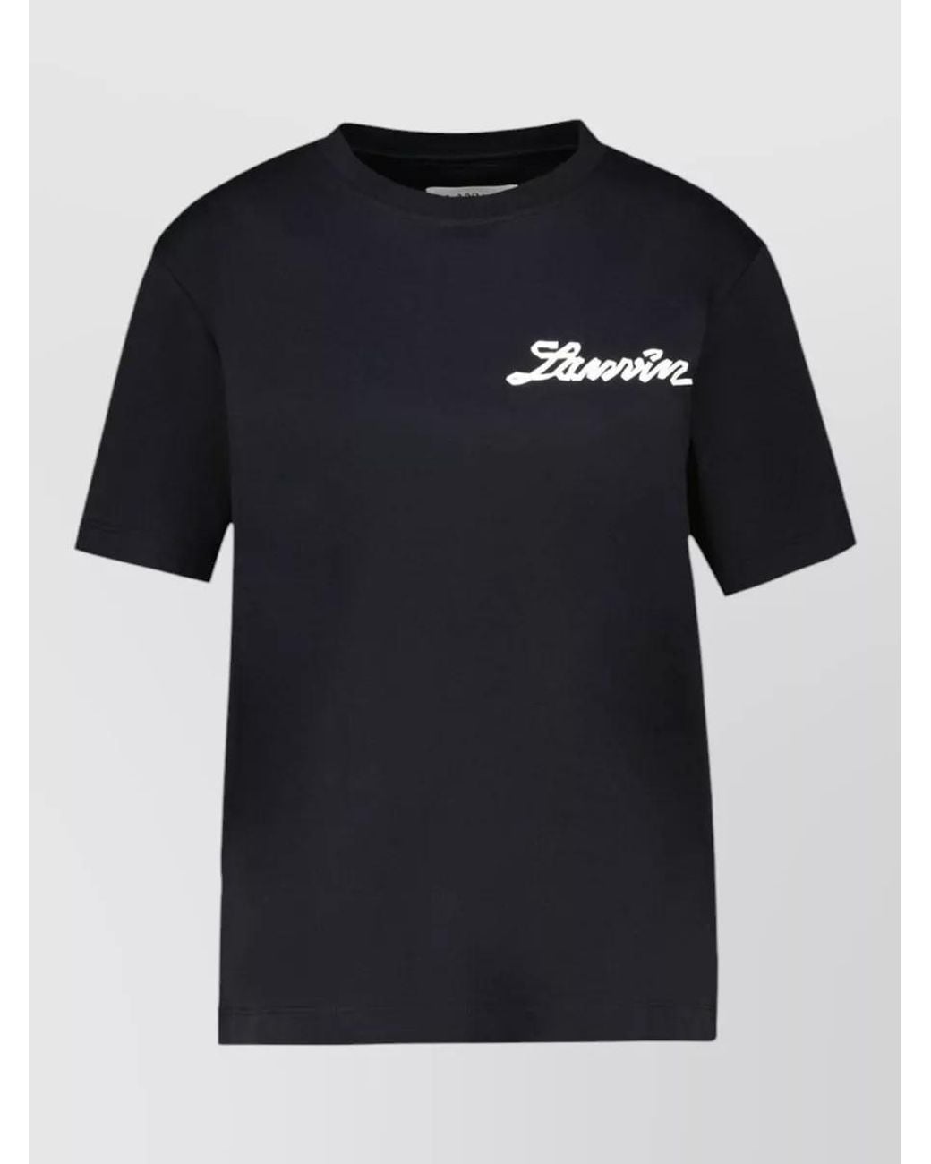 Lanvin Black Cotton Logo-Print Short-Sleeve T-Shirt for men