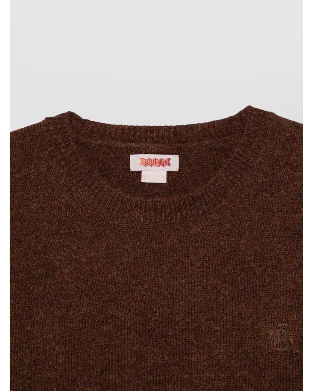 Baracuta Brown Virgin Wool Crew-Neck Jumper for men