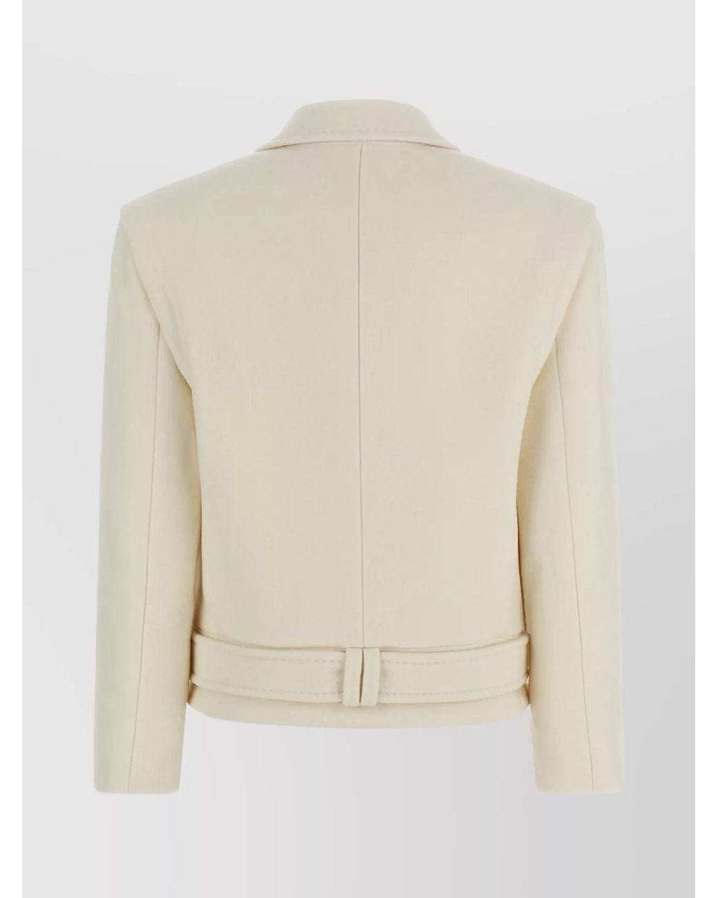 Balmain Natural Cashmere Double-Breasted Coat